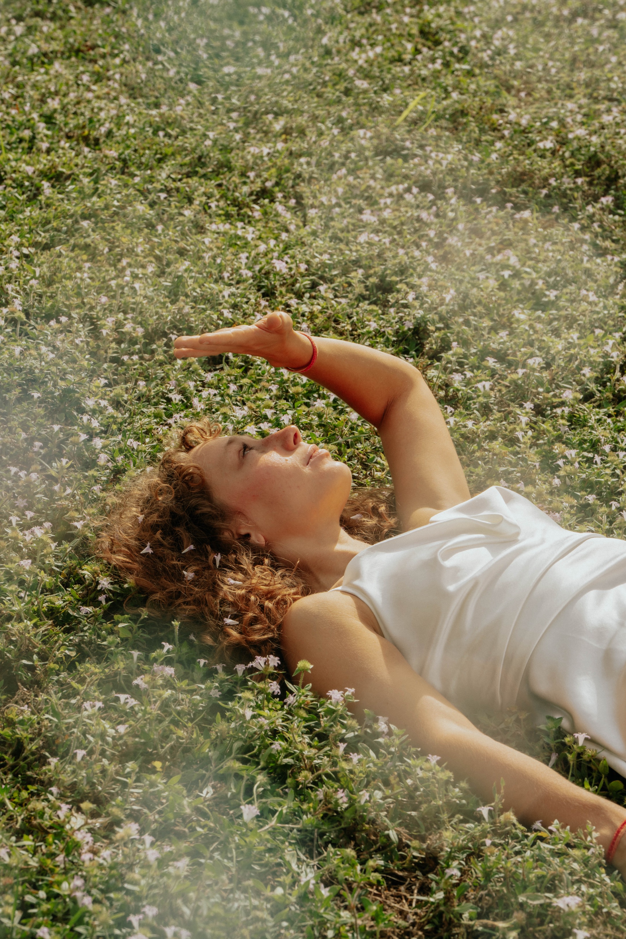Woman in a Field with Sun